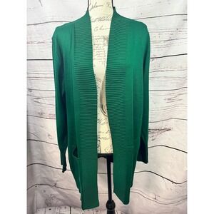 SUEANI Fashion Boutique Green Open Front Knit Cardigan Sweater‎